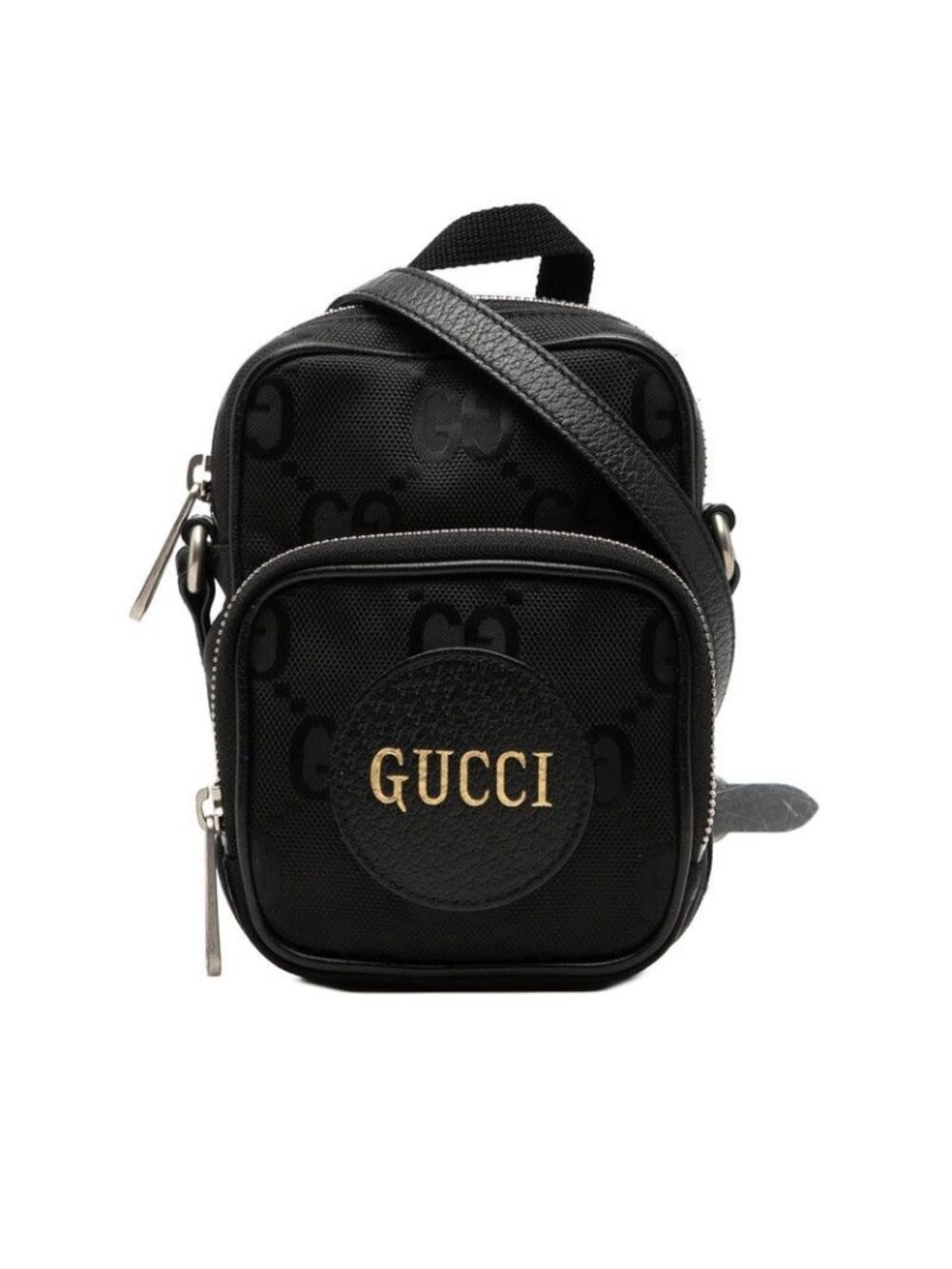 Gucci Off the Grid Crossbody Shoulder Bag Black Nylon Leather